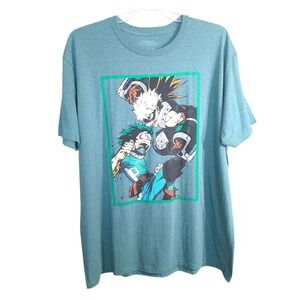 My Hero Academia Unisex Green‎ T-Shirt Short-Sleeve Graphic Print Size XL